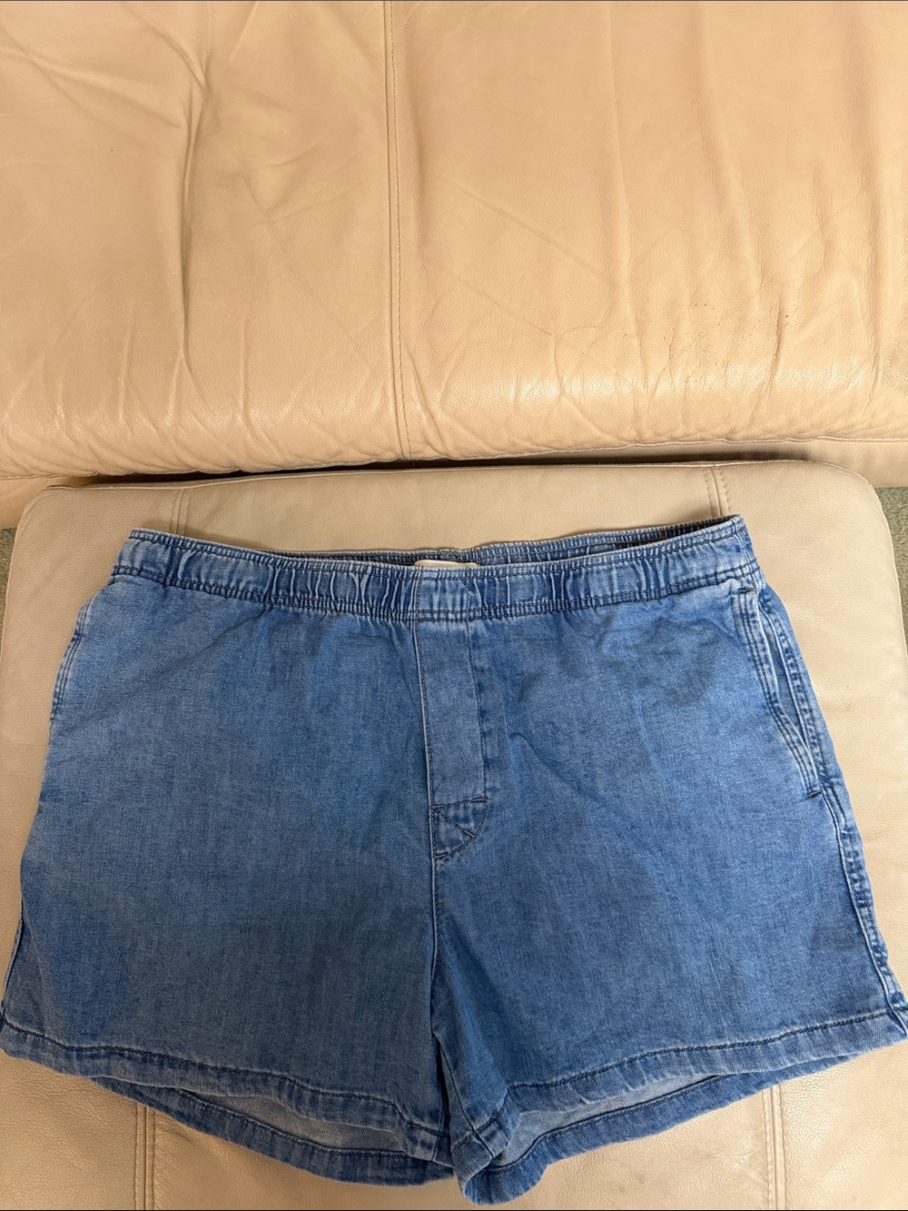 Zara Men's Denim Shorts - Blue drawstring